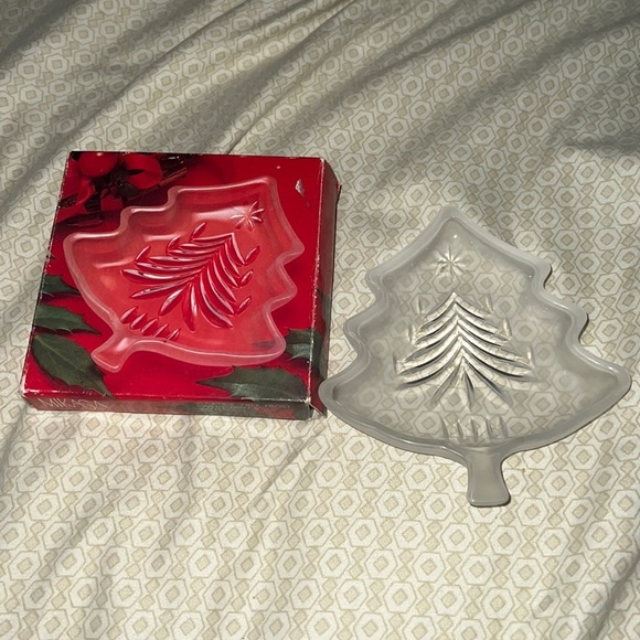 Mikasa Yuletide tree frost sweet dish 5” New - Picture 1 of 8